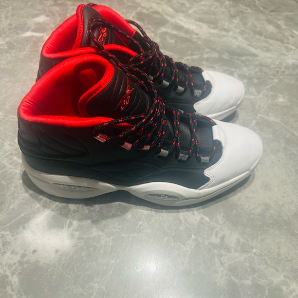 Reebok Question Mid x James Harden OG Meets OG Size 13 Black White Red FZ1365 - Picture 2 of 7